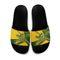 Personalized Australia Swimming Athlete Slide Sandals Bold Swimmer Silhouette With Indigenous Pattern Accents