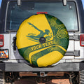 Personalized Australia Swimming Athlete Spare Tire Cover Bold Swimmer Silhouette With Indigenous Pattern Accents