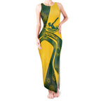 Personalized Australia Swimming Athlete Tank Maxi Dress Bold Swimmer Silhouette With Indigenous Pattern Accents
