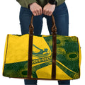 Personalized Australia Swimming Athlete Travel Bag Bold Swimmer Silhouette With Indigenous Pattern Accents