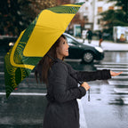 Personalized Australia Swimming Athlete Umbrella Bold Swimmer Silhouette With Indigenous Pattern Accents