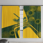 Personalized Australia Swimming Athlete Window Curtain Bold Swimmer Silhouette With Indigenous Pattern Accents
