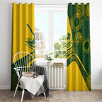 Personalized Australia Swimming Athlete Window Curtain Bold Swimmer Silhouette With Indigenous Pattern Accents