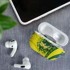 Personalized Australia Swimming Champion AirPods Case Freestyle Swimmer With Swirling Wave And Cultural Patterns