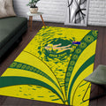 Personalized Australia Swimming Champion Area Rug Freestyle Swimmer With Swirling Wave And Cultural Patterns