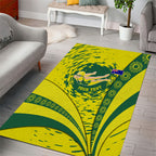 Personalized Australia Swimming Champion Area Rug Freestyle Swimmer With Swirling Wave And Cultural Patterns