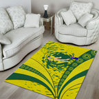Personalized Australia Swimming Champion Area Rug Freestyle Swimmer With Swirling Wave And Cultural Patterns
