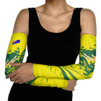 Personalized Australia Swimming Champion Arm Sleeves Freestyle Swimmer With Swirling Wave And Cultural Patterns