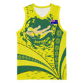 Personalized Australia Swimming Champion Basketball Jersey Freestyle Swimmer With Swirling Wave And Cultural Patterns