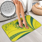 Personalized Australia Swimming Champion Bathroom Set Freestyle Swimmer With Swirling Wave And Cultural Patterns