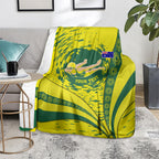 Personalized Australia Swimming Champion Blanket Freestyle Swimmer With Swirling Wave And Cultural Patterns