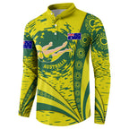 Personalized Australia Swimming Champion Button Sweatshirt Freestyle Swimmer With Swirling Wave And Cultural Patterns