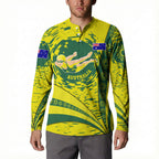 Personalized Australia Swimming Champion Button Sweatshirt Freestyle Swimmer With Swirling Wave And Cultural Patterns