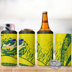 Personalized Australia Swimming Champion 4 in 1 Can Cooler Tumbler Freestyle Swimmer With Swirling Wave And Cultural Patterns