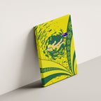 Personalized Australia Swimming Champion Canvas Wall Art Freestyle Swimmer With Swirling Wave And Cultural Patterns