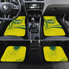 Personalized Australia Swimming Champion Car Mats Freestyle Swimmer With Swirling Wave And Cultural Patterns