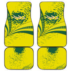 Personalized Australia Swimming Champion Car Mats Freestyle Swimmer With Swirling Wave And Cultural Patterns