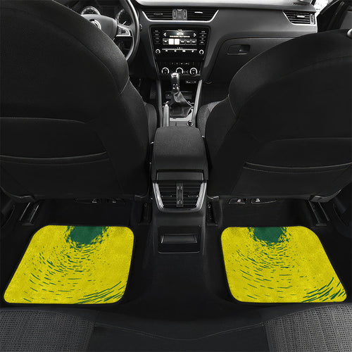 Personalized Australia Swimming Champion Car Mats Freestyle Swimmer With Swirling Wave And Cultural Patterns