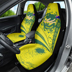 Personalized Australia Swimming Champion Car Seat Cover Freestyle Swimmer With Swirling Wave And Cultural Patterns