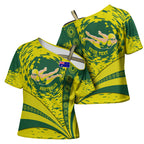 Personalized Australia Swimming Champion Cross Shoulder Shirt Freestyle Swimmer With Swirling Wave And Cultural Patterns