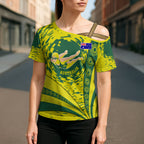 Personalized Australia Swimming Champion Cross Shoulder Shirt Freestyle Swimmer With Swirling Wave And Cultural Patterns