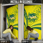 Personalized Australia Swimming Champion Door Cover Freestyle Swimmer With Swirling Wave And Cultural Patterns