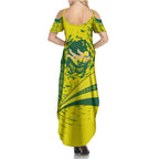 Personalized Australia Swimming Champion Family Matching Summer Maxi Dress and Hawaiian Shirt Freestyle Swimmer With Swirling Wave And Cultural Patterns