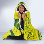 Personalized Australia Swimming Champion Hooded Blanket Freestyle Swimmer With Swirling Wave And Cultural Patterns