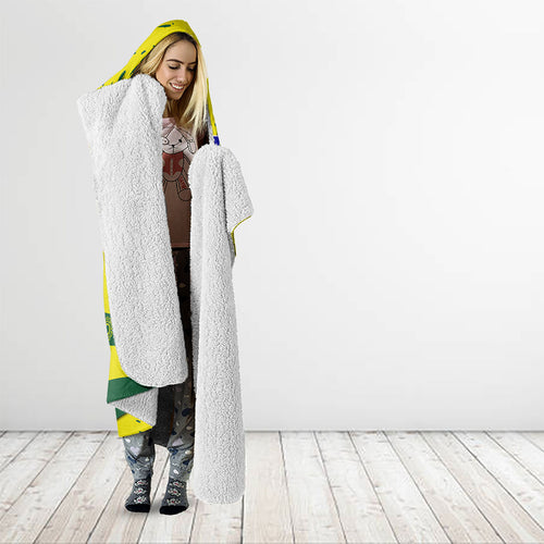 Personalized Australia Swimming Champion Hooded Blanket Freestyle Swimmer With Swirling Wave And Cultural Patterns