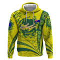 Personalized Australia Swimming Champion Hoodie Freestyle Swimmer With Swirling Wave And Cultural Patterns