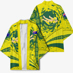 Personalized Australia Swimming Champion Kimono Freestyle Swimmer With Swirling Wave And Cultural Patterns