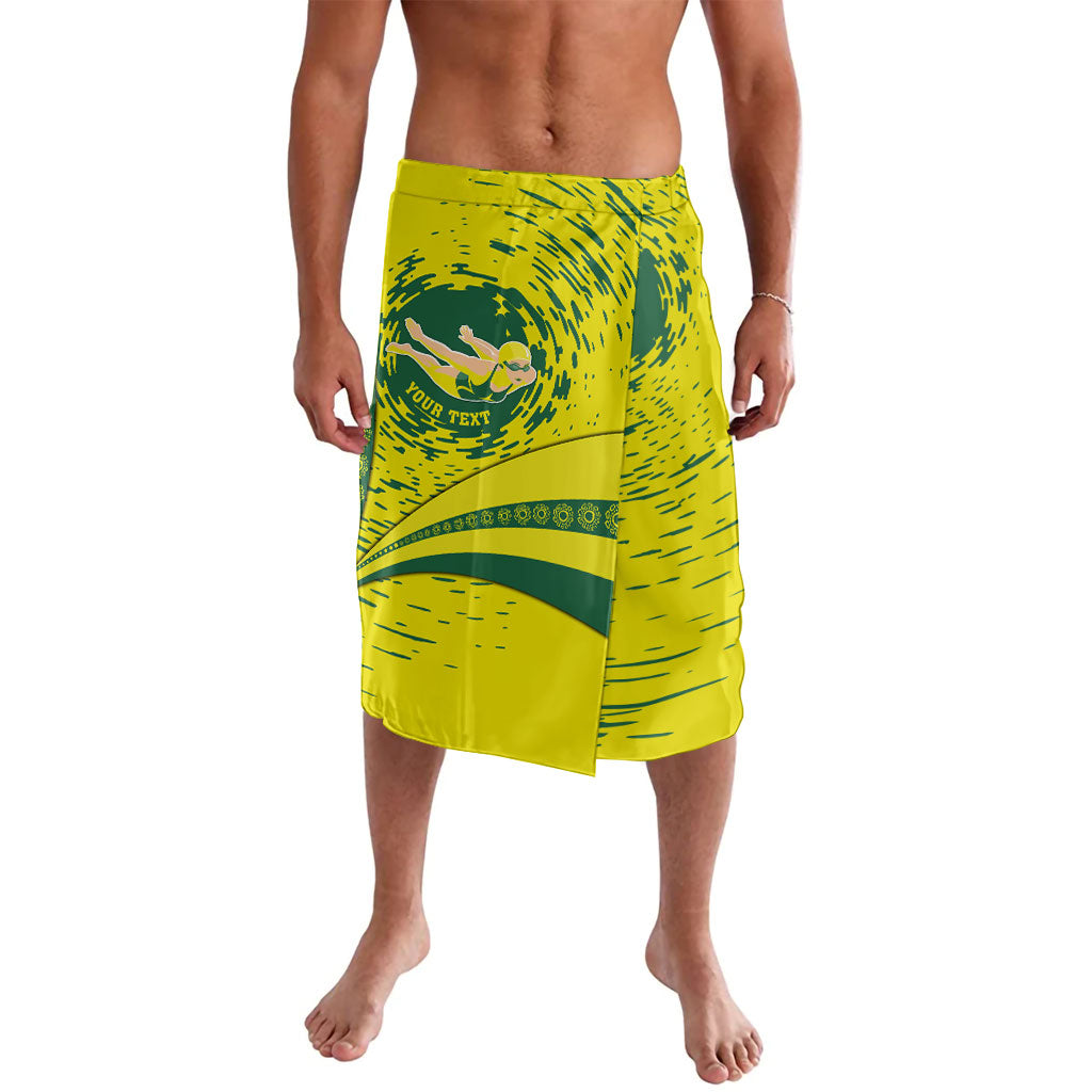 Personalized Australia Swimming Champion Lavalava Freestyle Swimmer With Swirling Wave And Cultural Patterns