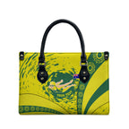 Personalized Australia Swimming Champion Leather Bag Freestyle Swimmer With Swirling Wave And Cultural Patterns