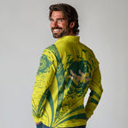 Personalized Australia Swimming Champion Long Sleeve Polo Shirt Freestyle Swimmer With Swirling Wave And Cultural Patterns