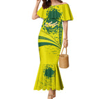Personalized Australia Swimming Champion Mermaid Dress Freestyle Swimmer With Swirling Wave And Cultural Patterns