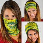 Personalized Australia Swimming Champion Neck Gaiter Freestyle Swimmer With Swirling Wave And Cultural Patterns