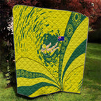 Personalized Australia Swimming Champion Quilt Freestyle Swimmer With Swirling Wave And Cultural Patterns