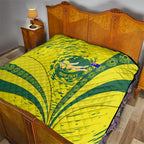 Personalized Australia Swimming Champion Quilt Freestyle Swimmer With Swirling Wave And Cultural Patterns