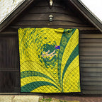 Personalized Australia Swimming Champion Quilt Freestyle Swimmer With Swirling Wave And Cultural Patterns