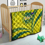 Personalized Australia Swimming Champion Quilt Freestyle Swimmer With Swirling Wave And Cultural Patterns