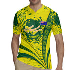 Personalized Australia Swimming Champion Rugby Jersey Freestyle Swimmer With Swirling Wave And Cultural Patterns
