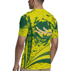 Personalized Australia Swimming Champion Rugby Jersey Freestyle Swimmer With Swirling Wave And Cultural Patterns