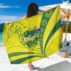 Personalized Australia Swimming Champion Sarong Freestyle Swimmer With Swirling Wave And Cultural Patterns