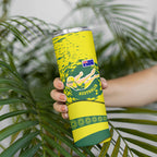 Personalized Australia Swimming Champion Skinny Tumbler Freestyle Swimmer With Swirling Wave And Cultural Patterns