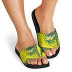 Personalized Australia Swimming Champion Slide Sandals Freestyle Swimmer With Swirling Wave And Cultural Patterns