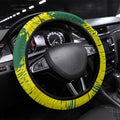 Australia Swimming Champion Steering Wheel Cover Freestyle Swimmer With Swirling Wave And Cultural Patterns