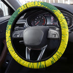 Australia Swimming Champion Steering Wheel Cover Freestyle Swimmer With Swirling Wave And Cultural Patterns