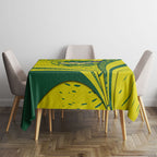 Personalized Australia Swimming Champion Tablecloth Freestyle Swimmer With Swirling Wave And Cultural Patterns