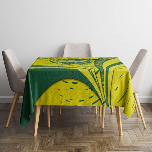 Personalized Australia Swimming Champion Tablecloth Freestyle Swimmer With Swirling Wave And Cultural Patterns
