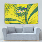 Personalized Australia Swimming Champion Tapestry Freestyle Swimmer With Swirling Wave And Cultural Patterns